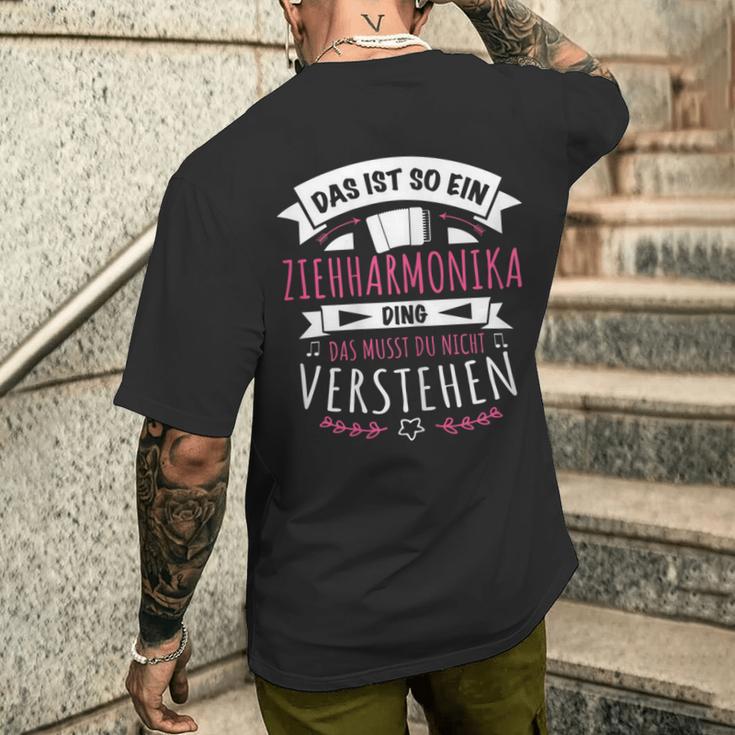 Damen Akkordeon Musiker Das Ist So Ein Ziehharmonika Ding T-Shirt mit Rückendruck Geschenke für Ihn