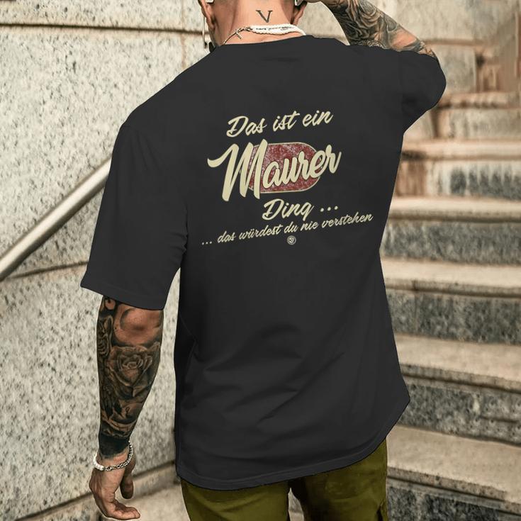 Damen Das Ist Ein Maurer Ding Lustiges Familie Maurer Mit-Ausschnitt T-Shirt mit Rückendruck Geschenke für Ihn