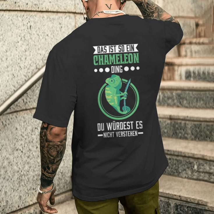 Damen Das Ist So Ein Chameleon Ding Chamäleon Mit-Ausschnitt T-Shirt mit Rückendruck Geschenke für Ihn