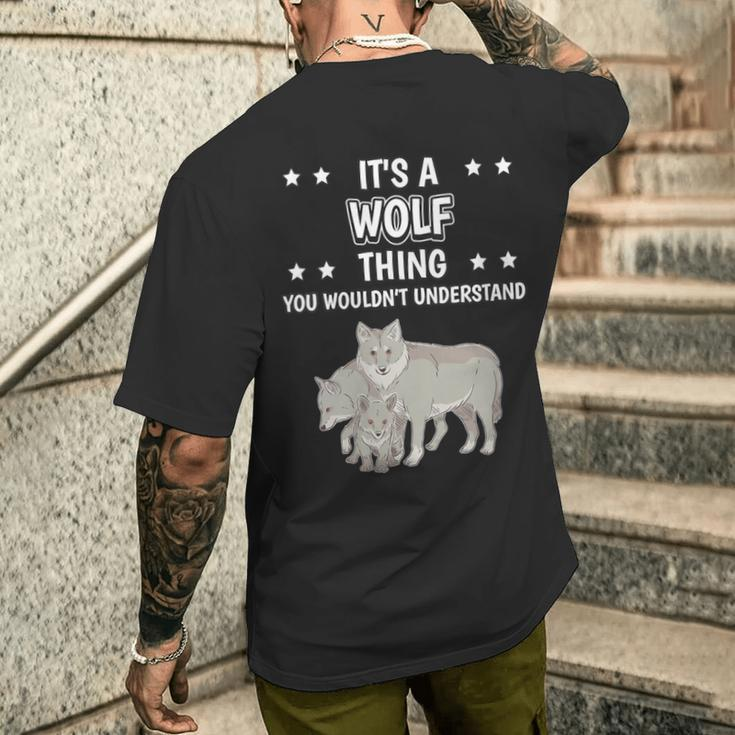 Damen Ist So Ein Wolf Ding Lustiger Spruch Wölfe Mit-Ausschnitt T-Shirt mit Rückendruck Geschenke für Ihn