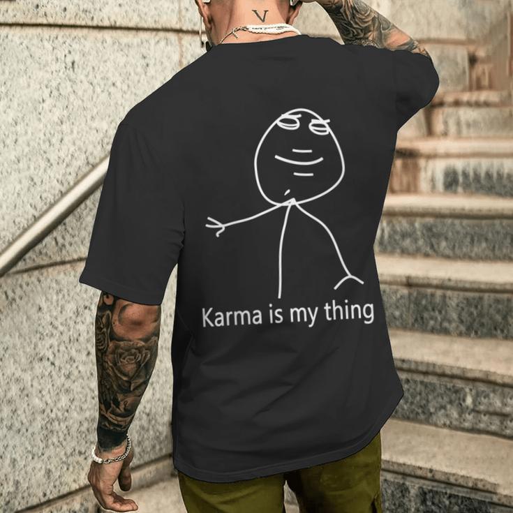 Damen Karma Ist Mein Ding Mit-Ausschnitt T-Shirt mit Rückendruck Geschenke für Ihn