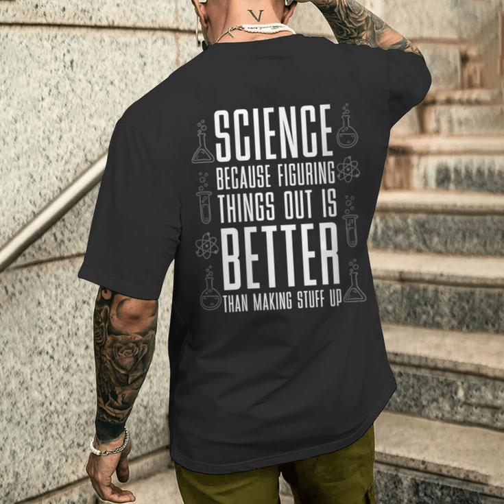 Damen Wissenschaft Weil Es Besser Ist Dinge Zu Erfinden Nerd Mit-Ausschnitt T-Shirt mit Rückendruck Geschenke für Ihn