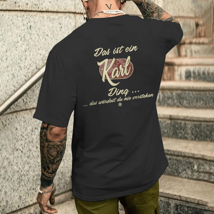 Das Ist Ein Karl Ding Lustiges Familie Karl T-Shirt mit Rückendruck Geschenke für Ihn