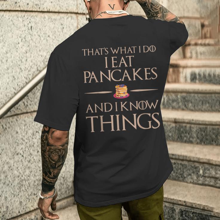 Das Ist Was Ich Esse Und Weiß Dinge Pfannkuchen T-Shirt mit Rückendruck Geschenke für Ihn