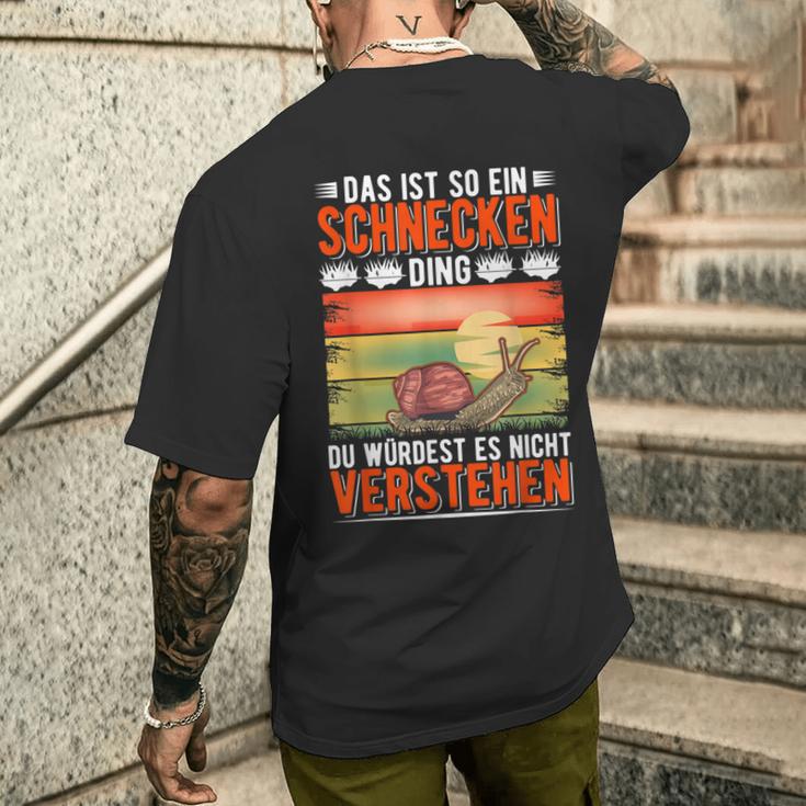 Das Ist So Ein Schnecken Ding Weinberg Snail T-Shirt mit Rückendruck Geschenke für Ihn