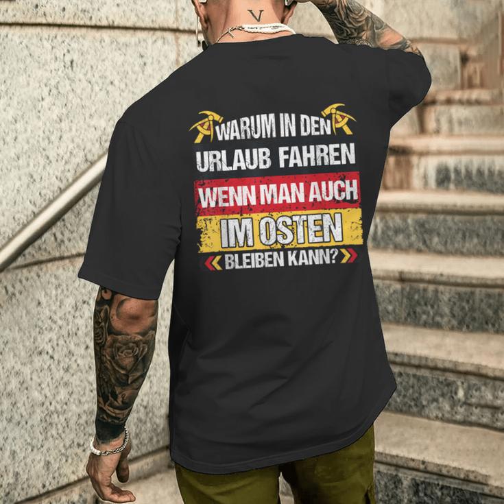 East Germany Ddr Warum In Den Urlaub Fahren T-Shirt mit Rückendruck Geschenke für Ihn