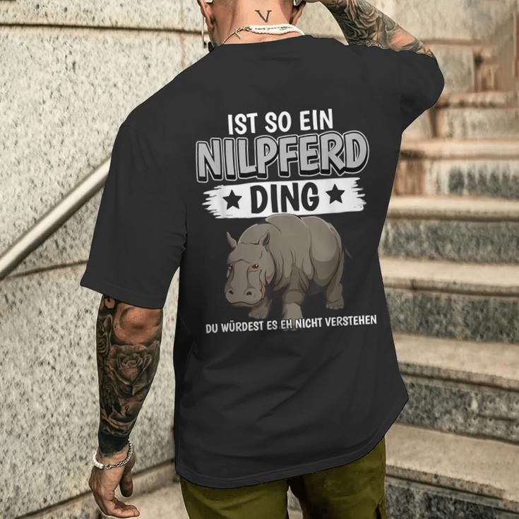 Flusspferd Sachen Ist So Ein Nilpferd Ding Nilpferd T-Shirt mit Rückendruck Geschenke für Ihn