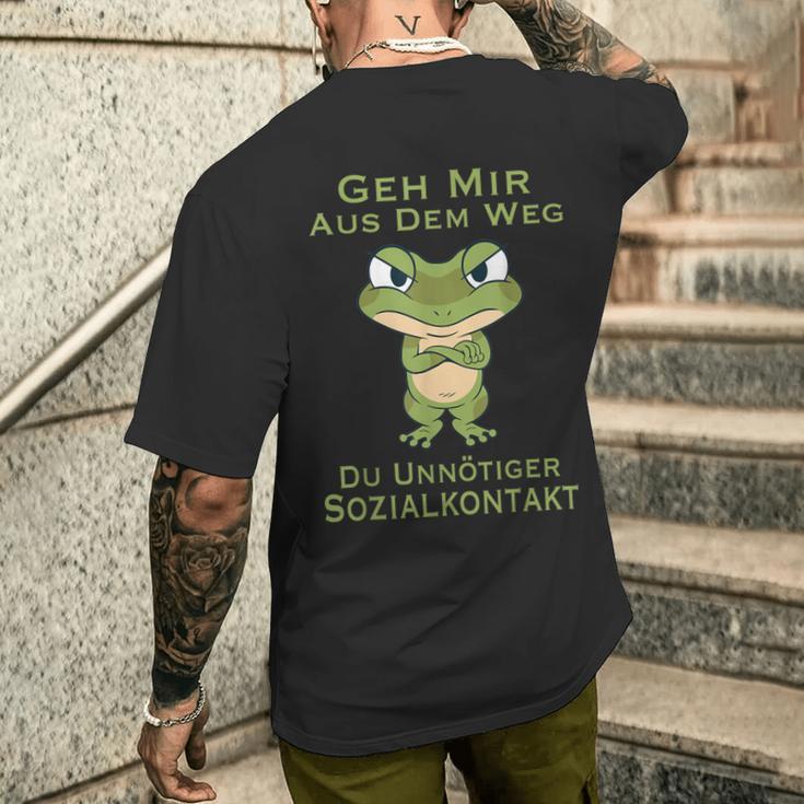 Frog Geh Mir Aus Dem Weg Du Unnötiger Sozialkontakt Geh Mir Aus T-Shirt mit Rückendruck Geschenke für Ihn