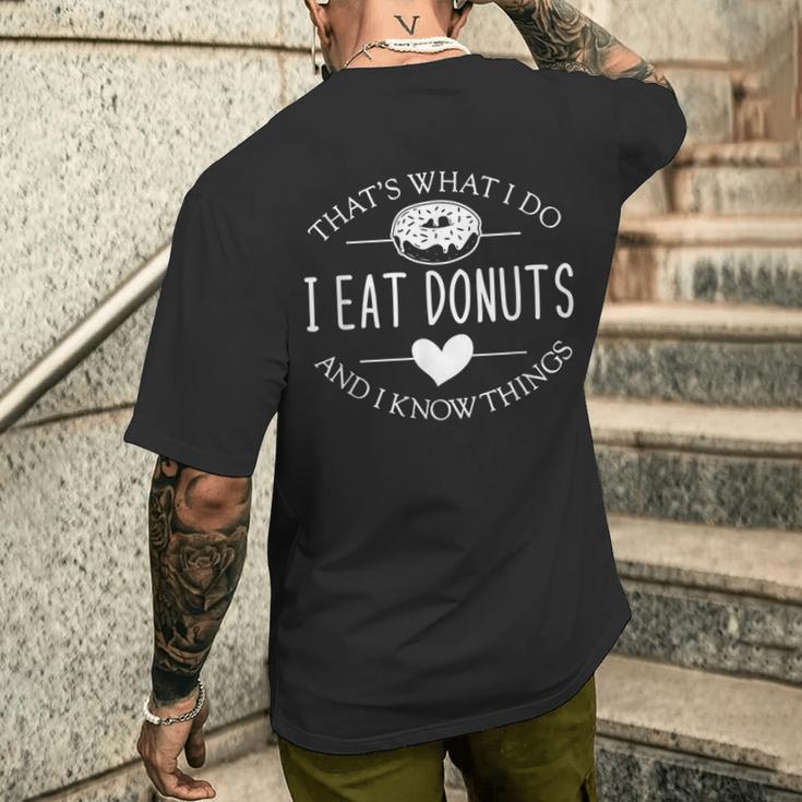 Das Ist Was Ich Essen Donuts Und Weiß Dinge German T-Shirt mit Rückendruck Geschenke für Ihn