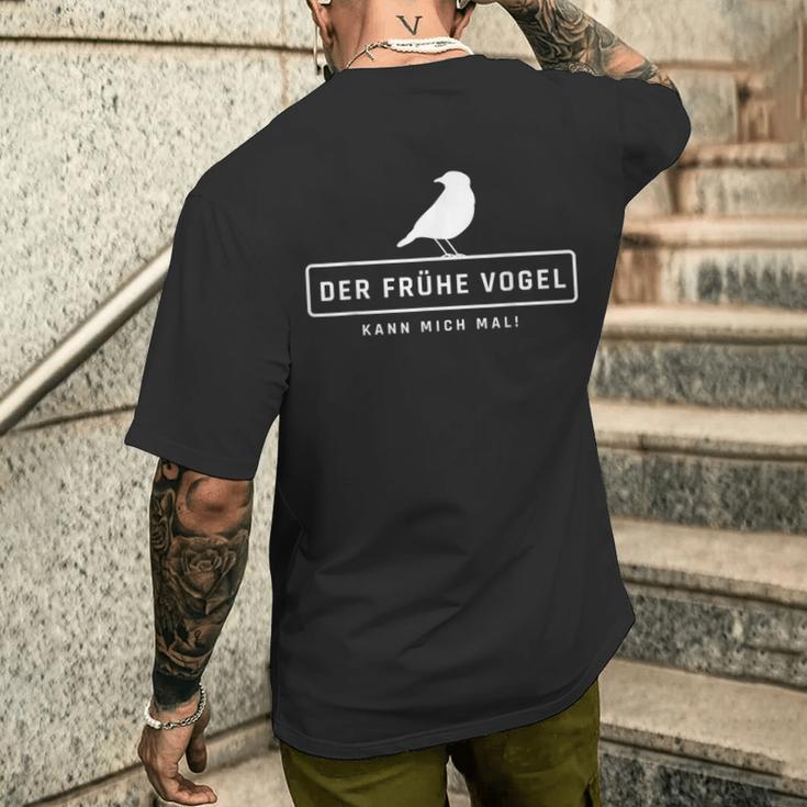 Der Früheogel Kann Mich Mal Slogan S T-Shirt mit Rückendruck Geschenke für Ihn