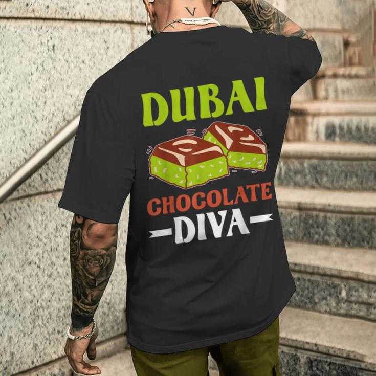 Dubai Chocolate Slogan T-Shirt mit Rückendruck Geschenke für Ihn