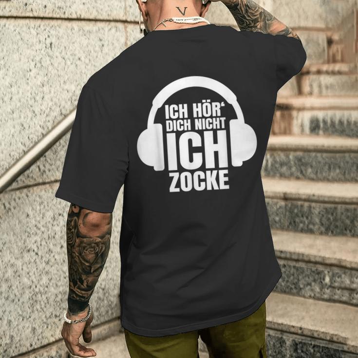 Gamer Ich Hör' Dich Nicht Ich Zocke T-Shirt mit Rückendruck Geschenke für Ihn