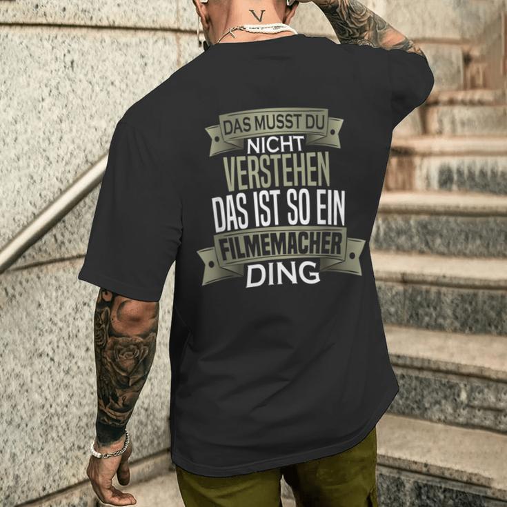 Herren Spruch Männer Beruf Ist So Ein Ding Filmemacher T-Shirt mit Rückendruck Geschenke für Ihn