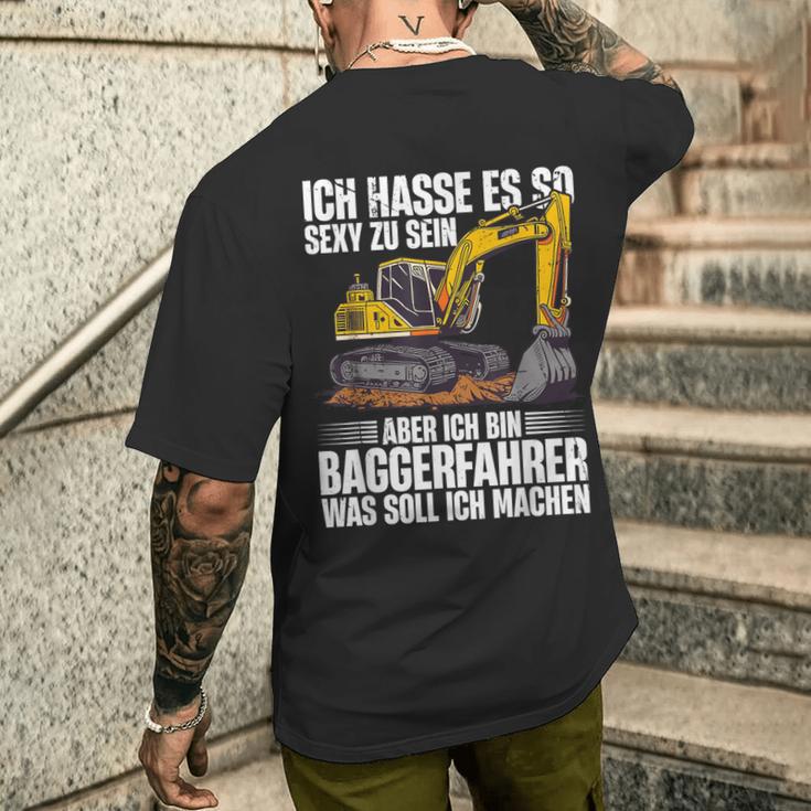 Ich Bin Baggerfahrer Construction Worker Digger T-Shirt mit Rückendruck Geschenke für Ihn