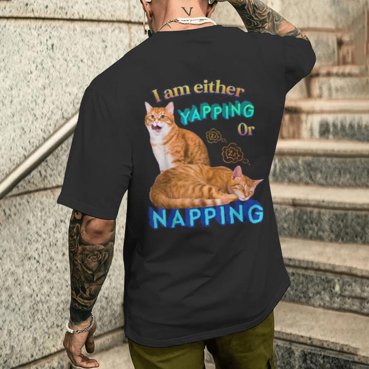 Ich Kläffe Oder Mache Ein Nap Cat Meme T-Shirt mit Rückendruck Geschenke für Ihn