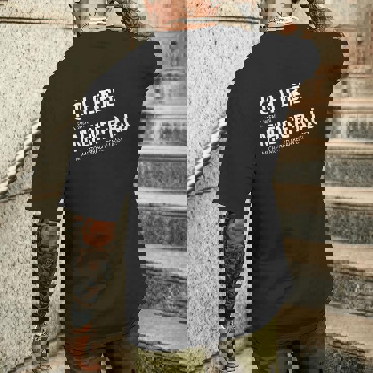 Ich Liebe Meine Frau Motorrad Fahren T-Shirt mit Rückendruck Geschenke für Ihn