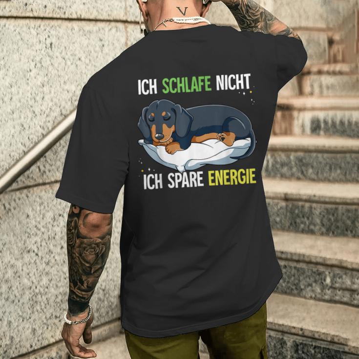 Ich Schlafe Nicht Ich Spare Energy Dachshund T-Shirt mit Rückendruck Geschenke für Ihn