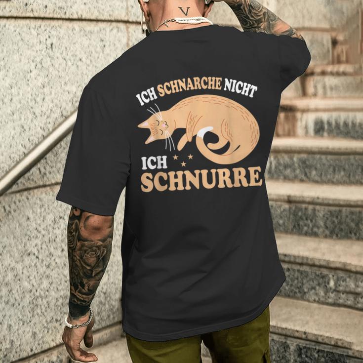 Ich Schnarche Nicht Ich Schnurre Katzen Official Sleep T-Shirt mit Rückendruck Geschenke für Ihn