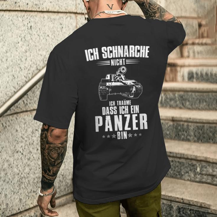 Ich Schnarche Nicht Ich Träume Dass Ich Ein Panzer Bin T-Shirt mit Rückendruck Geschenke für Ihn