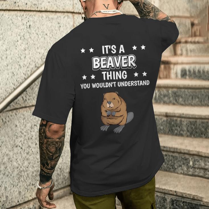 Ist So Ein Biber Ding Lustiger Spruch Biber T-Shirt mit Rückendruck Geschenke für Ihn