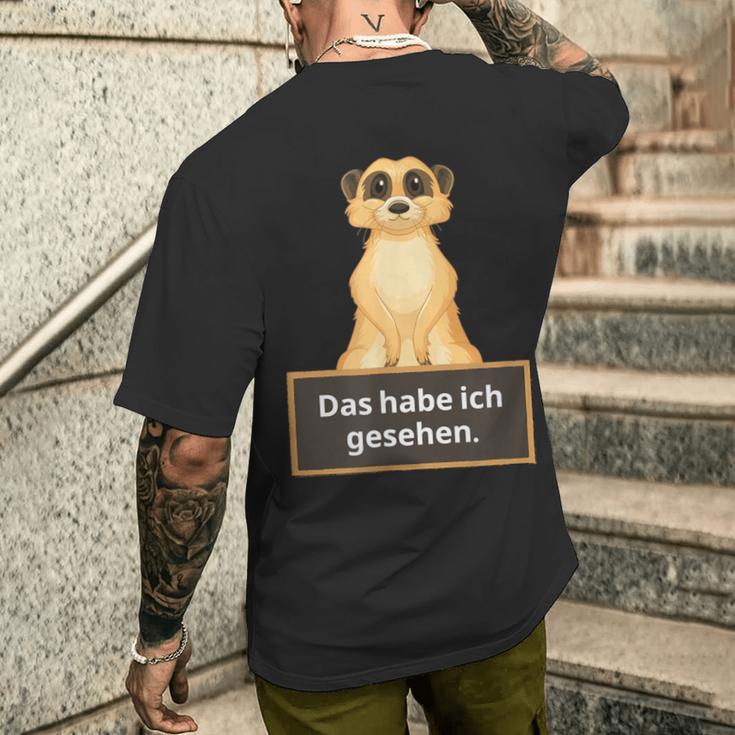 Lehrer Das Habe Ich Gesehen Erdmännchen Saying T-Shirt mit Rückendruck Geschenke für Ihn