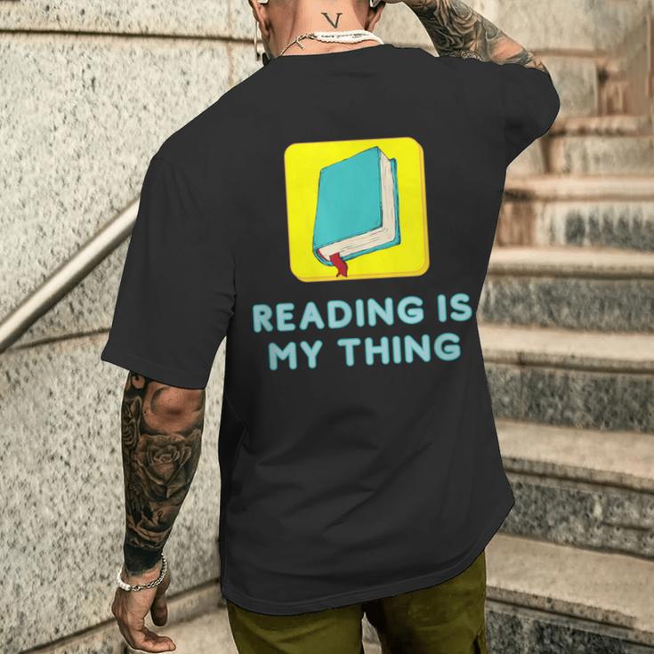 Lesen Ist Mein Ding Lehrer Bibliothekar Bücherwürmer T-Shirt mit Rückendruck Geschenke für Ihn