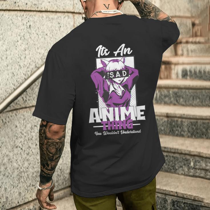 Manga Otaku Liebhaber Ist Ein Anime-Ding Japanisch Kawaii T-Shirt mit Rückendruck Geschenke für Ihn