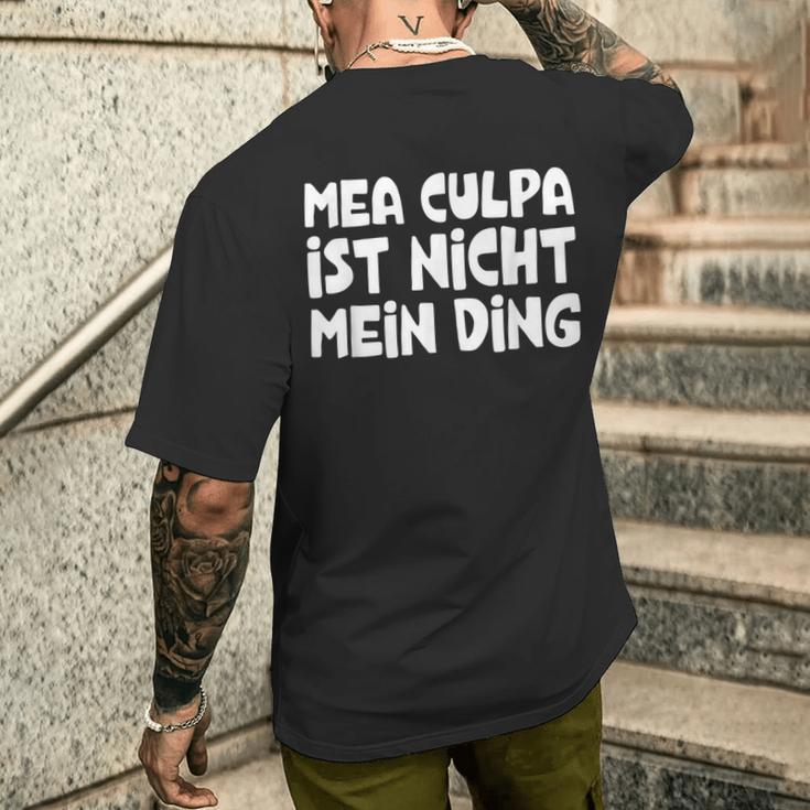 Mea Culpa Ist Nicht Mein Ding Schröder Satire Ex Kanzler T-Shirt mit Rückendruck Geschenke für Ihn