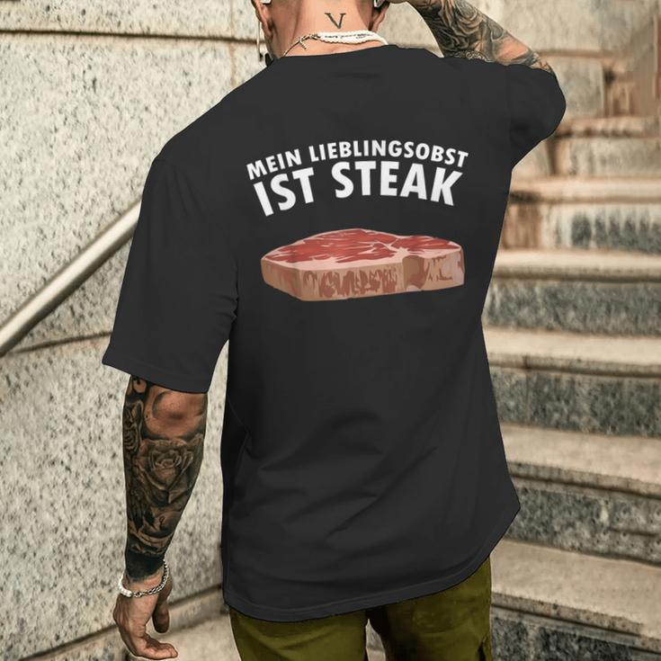 Mein Lieblingsobst Ist Steak Butcher T-Shirt mit Rückendruck Geschenke für Ihn