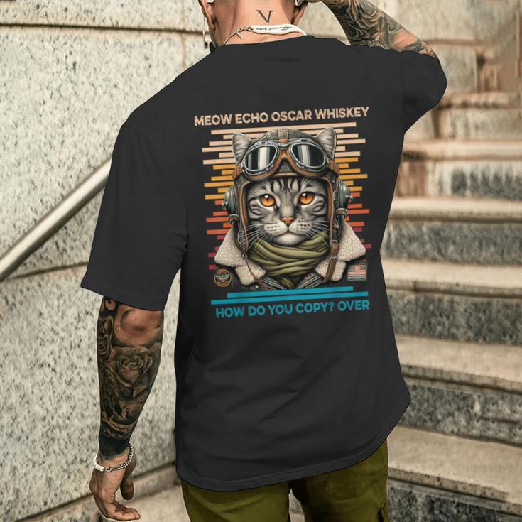 Mike Echo Oscar Whisky Wie Kopierst Du Over Catintage T-Shirt mit Rückendruck Geschenke für Ihn