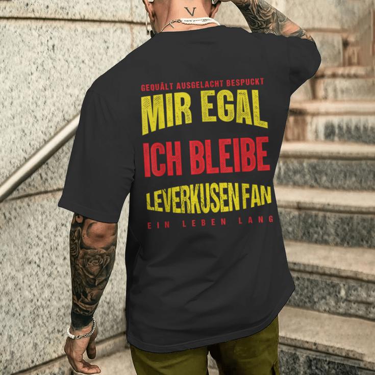 Mir Egal Ich Bleibe Leverkusen Fan Football Fan Club T-Shirt mit Rückendruck Geschenke für Ihn