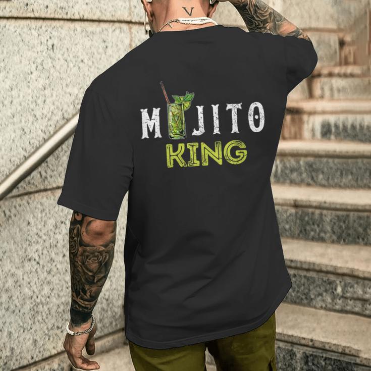 Mojito King Love Mojitos Drink Bartender T-Shirt mit Rückendruck Geschenke für Ihn