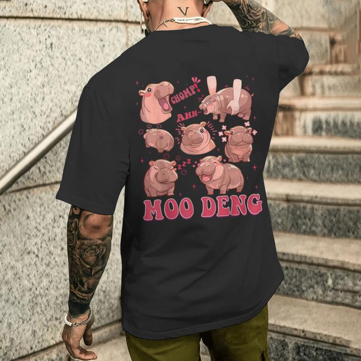 Moo Deng 2024 Moo Deng Moo Deng Cute Hippo T-Shirt mit Rückendruck Geschenke für Ihn