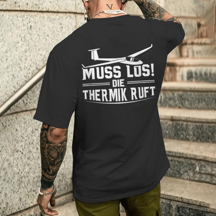 Muss Los Die Thermik Ruft Glider T-Shirt mit Rückendruck Geschenke für Ihn