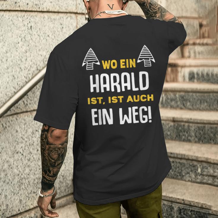 With Name Harald Wo Ein Harald Istorname T-Shirt mit Rückendruck Geschenke für Ihn