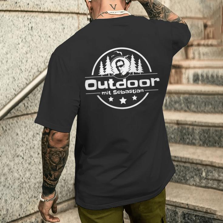 Outdoor Mit Sebastian Logo Wanderer T-Shirt mit Rückendruck Geschenke für Ihn