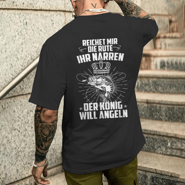 Reich Mir Die Rute Ihr Jester Der König Will Angeler T-Shirt mit Rückendruck Geschenke für Ihn