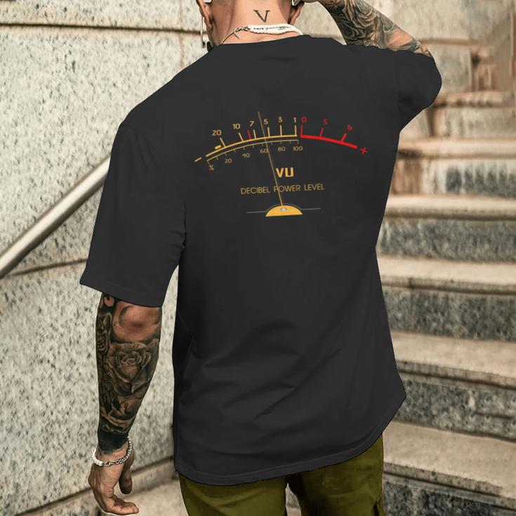 Retrou Meter Sound Level Studio Hi-Fiintage Stereo Music T-Shirt mit Rückendruck Geschenke für Ihn