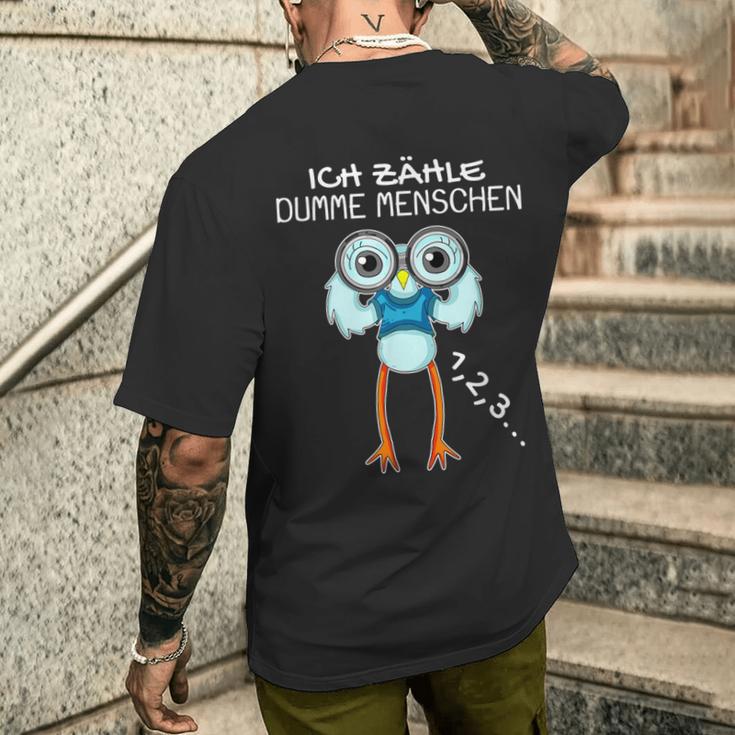 Seagull With Binoculars Ich Zählle Stumme Menschen T-Shirt mit Rückendruck Geschenke für Ihn