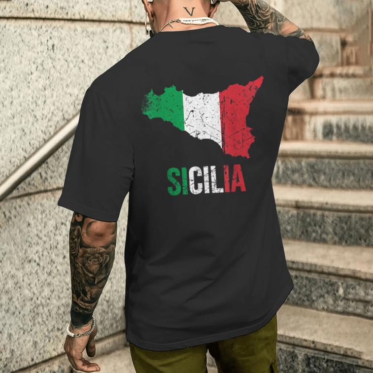 Sicilia Bella Italia Sicily T-Shirt mit Rückendruck Geschenke für Ihn