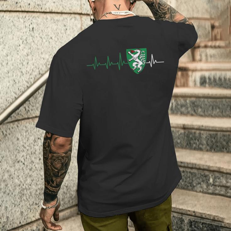 Steiermark Steirisch Crest Heartbeat Steirer T-Shirt mit Rückendruck Geschenke für Ihn