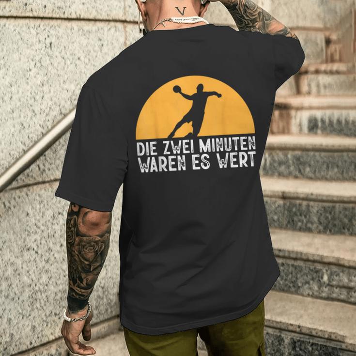 Two Minutes Waren Es Wert Handball Player Hanballer T-Shirt mit Rückendruck Geschenke für Ihn