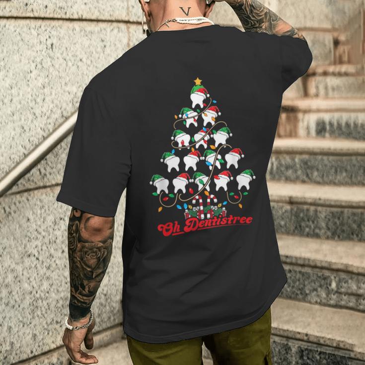 Weihnachtsbaum Zähne Zahnarzt Oh Dentistree Dentalhygieniker T-Shirt mit Rückendruck Geschenke für Ihn