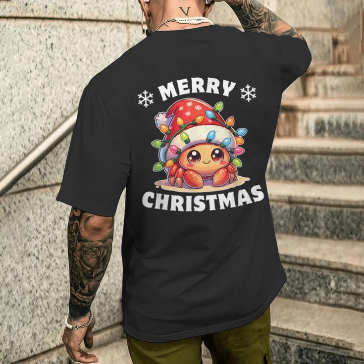 Weihnachtsmütze Weihnachten Lichterkette Einsiedlerkrebs T-Shirt mit Rückendruck Geschenke für Ihn