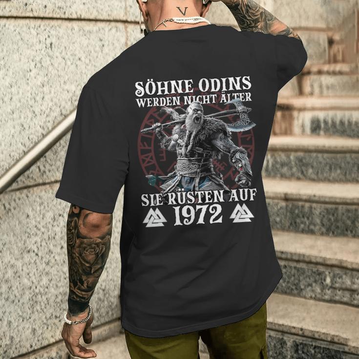 WikingerMänner Odin Wikinger Jahrgang 1972 Geburtstags T-Shirt mit Rückendruck Geschenke für Ihn