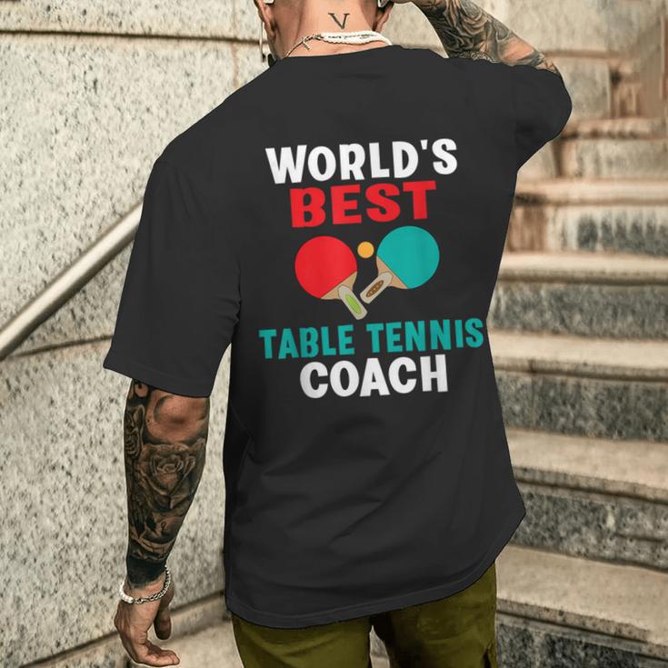 World Best Table Tennis Trainer T-Shirt mit Rückendruck Geschenke für Ihn