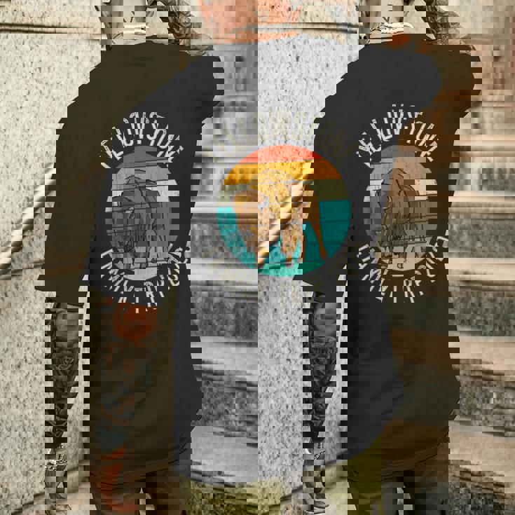 Yellowstone National Park Family Trip 2025 Men's T-shirt Back Print Gifts for Him