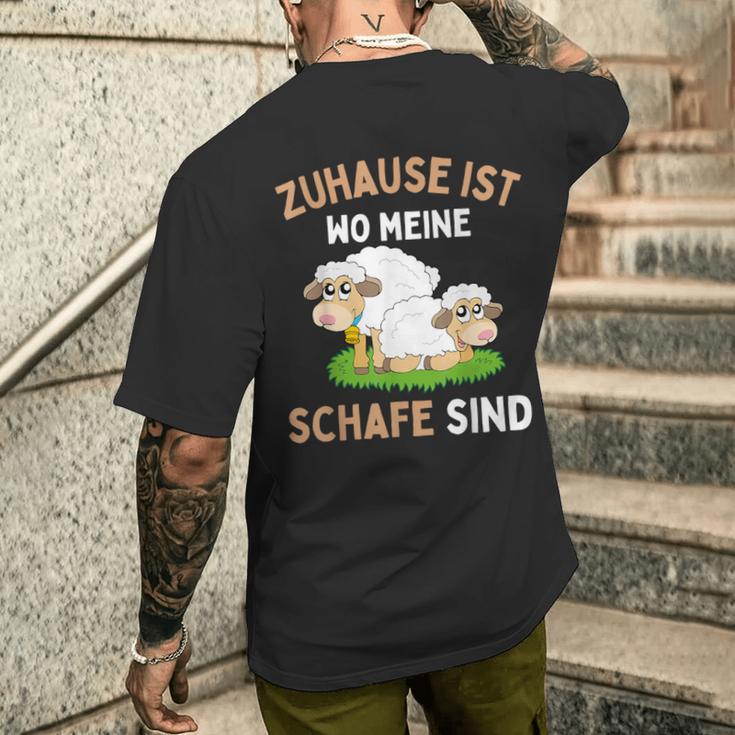 Zuhause Ist Wo Meine Schafe Sind T-Shirt mit Rückendruck Geschenke für Ihn