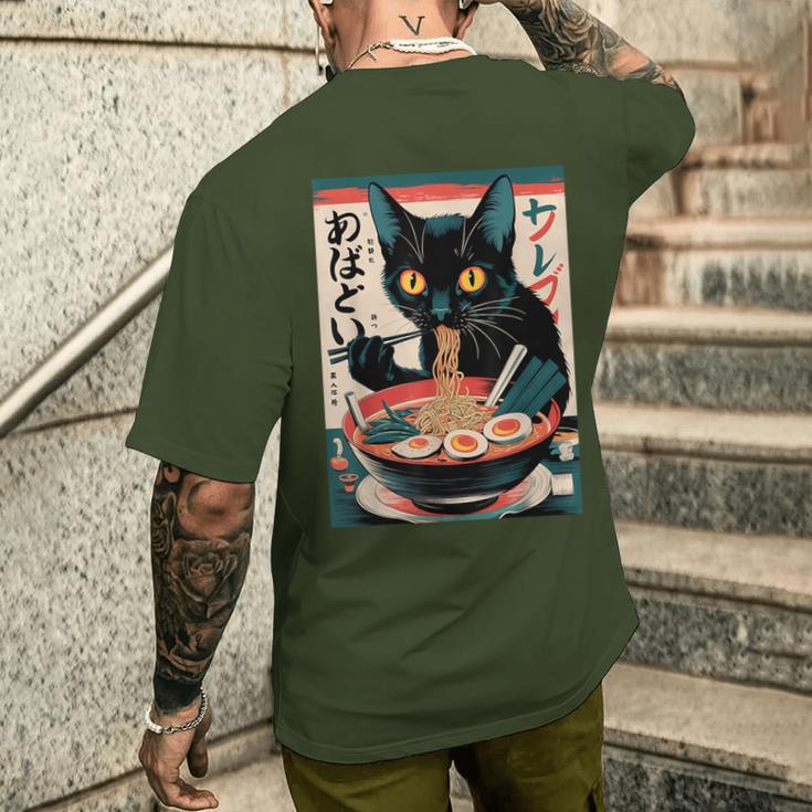 Anime Manga Kawaii Otaku Ramen Cat Christmas T-Shirt mit Rückendruck Geschenke für Ihn