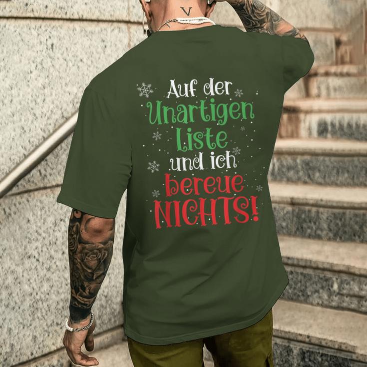 Auf Der Unartigen Liste Christmas Outfit Christmas T-Shirt mit Rückendruck Geschenke für Ihn